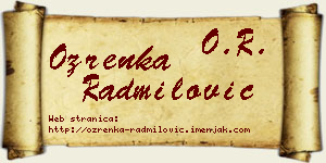 Ozrenka Radmilović vizit kartica